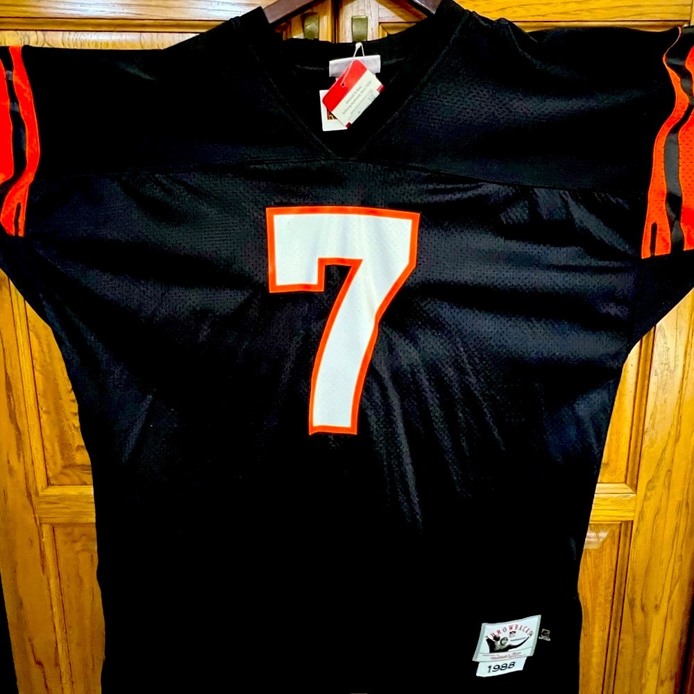 Bengals Boomer Esiason Authentic Signed Black Mitchell & Ness Jersey 2XL